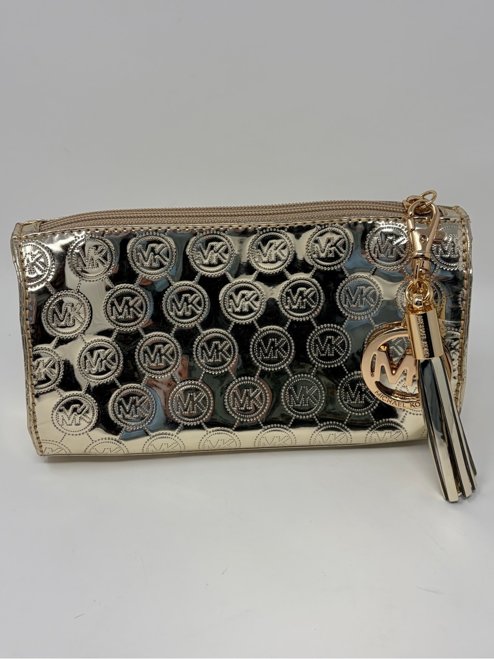 Michael Kors Metallic Monogram Cosmetic Bag